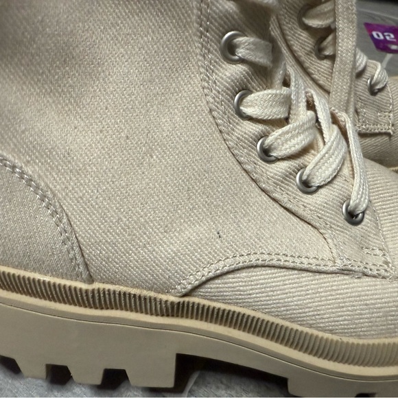 Universal thread Cream Canvas Ankle Boots 5 - Picture 3 of 5